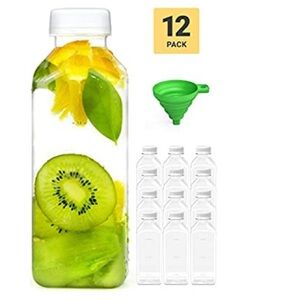 16 oz Reusable Empty Plastic Juice Bottles W Lids​